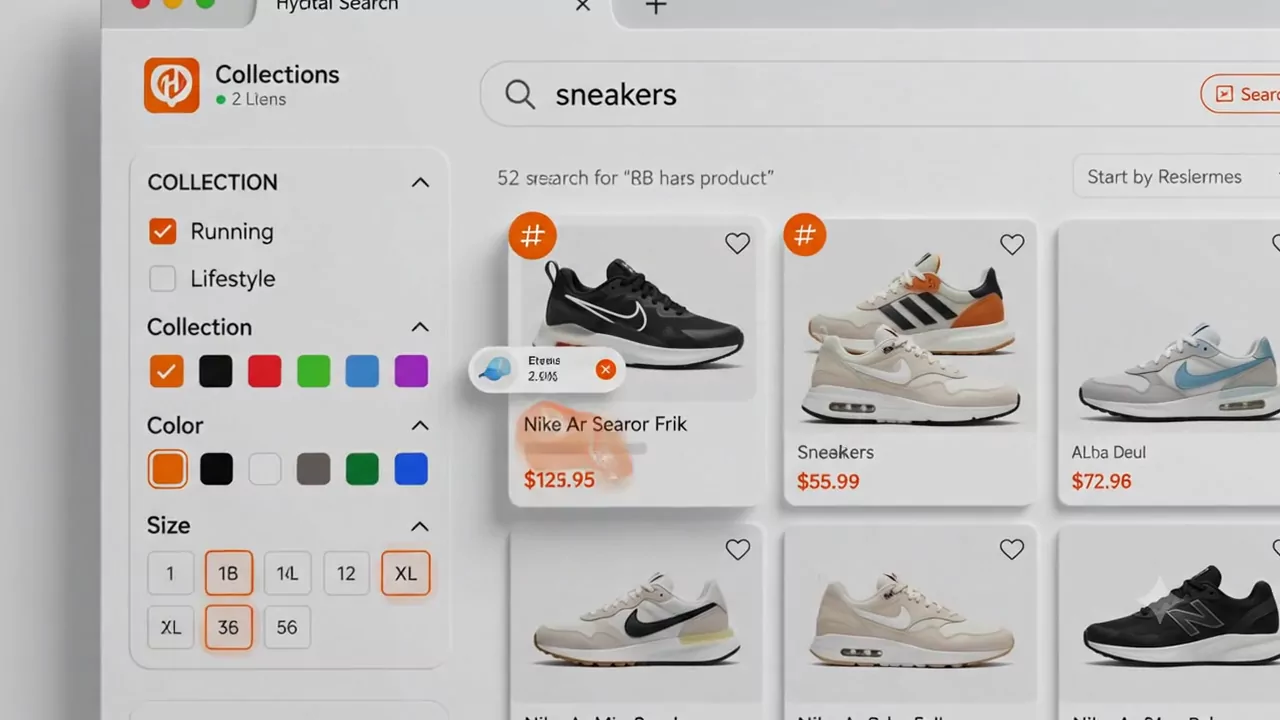 Hyper Search and product filter interface preview