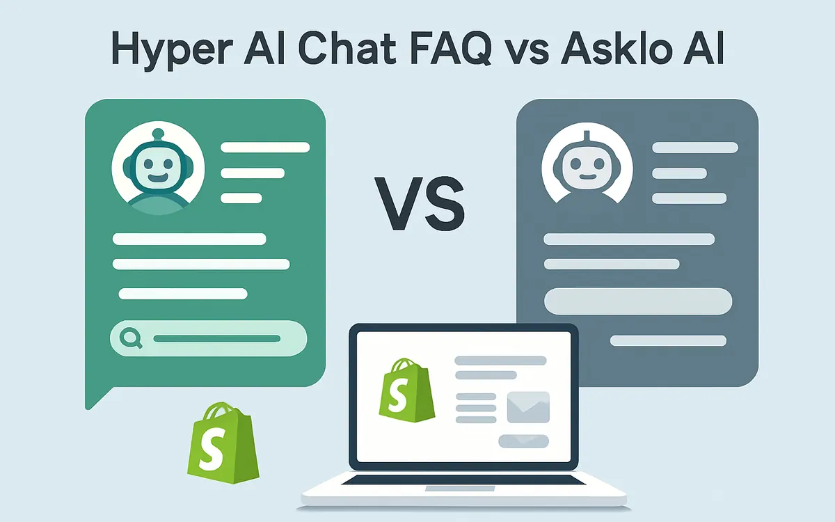 Hyper AI Chat FAQ vs Asklo AI: Which AI FAQ Chatbot Provides Faster Shopify Support?